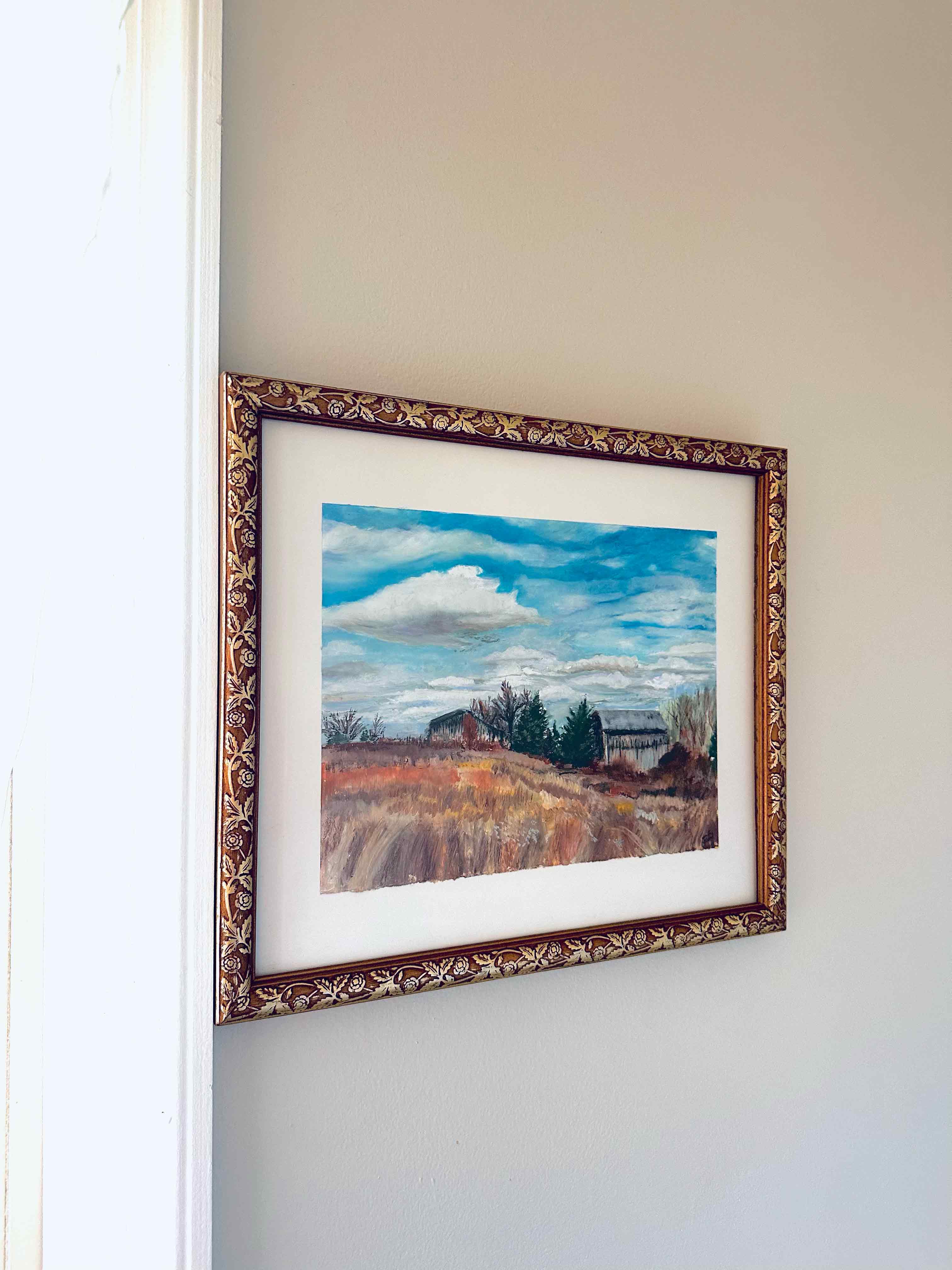 Lily Mountain Nature Preserve framed in an antique, hand-carved wood frame.