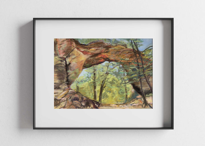 Framed print of Gray's Arch in Red River Gorge, Kentucky by Jennifer Millard.